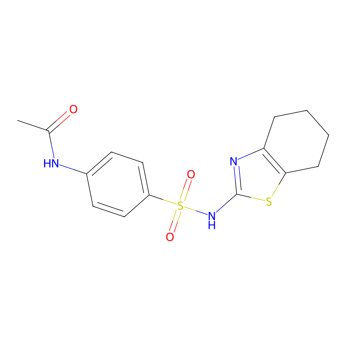 N-[4-(4,5,6,7-tetrahydro-1,3-benzothiazol-2-ylsulfamoyl)phenyl]acetamide molecular structure, CAS 510740-42-8