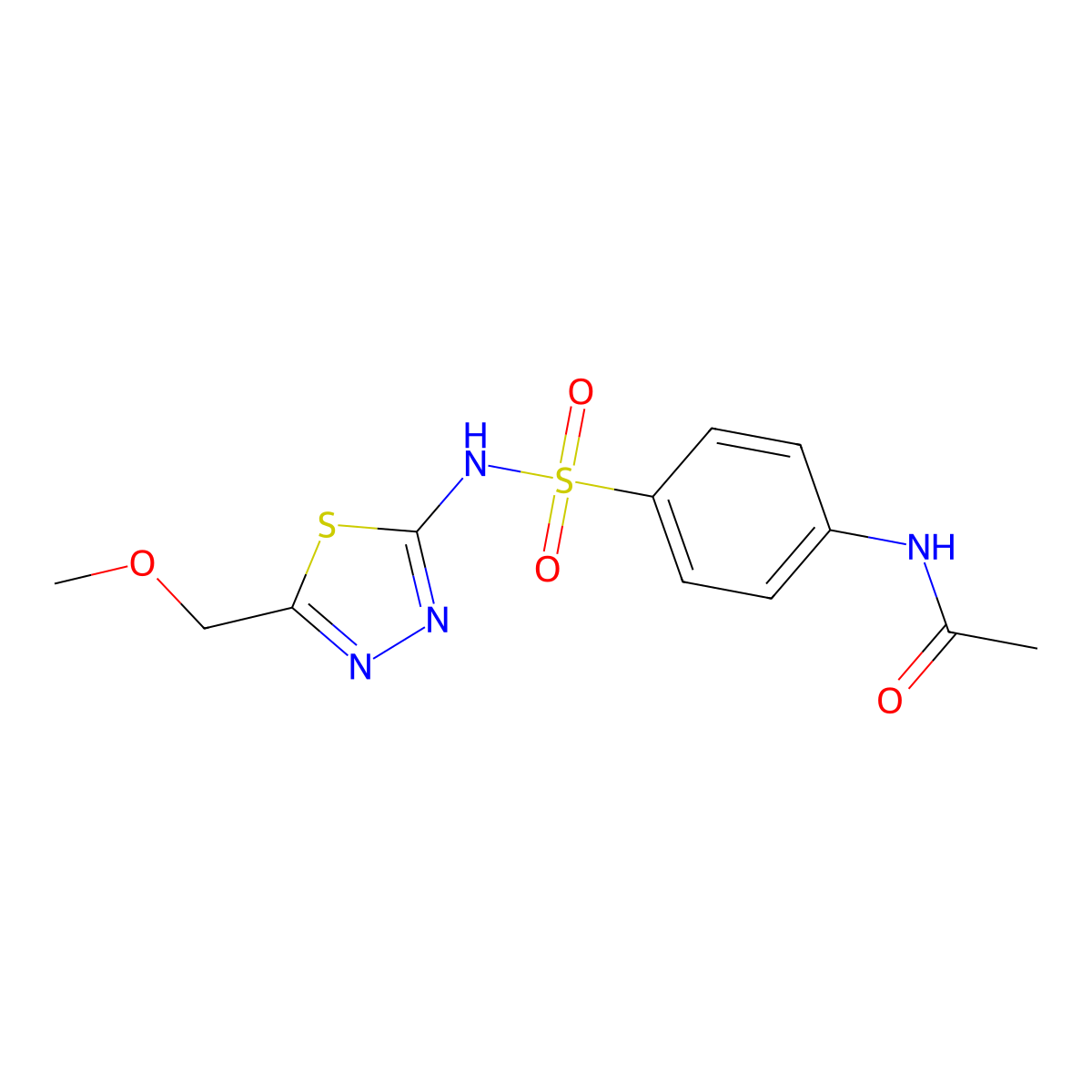 N-[4-(5-Methoxymethyl-[1,3,4]thiadiazol-2-ylsulfamoyl)-phenyl]-acetamide molecular structure, CAS 510740-46-2