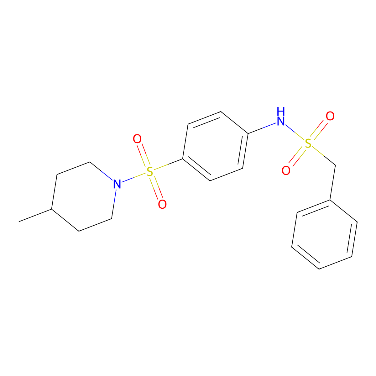 N-[4-(4-methylpiperidin-1-yl)sulfonylphenyl]-1-phenylmethanesulfonamide molecular structure, CAS 510740-53-1