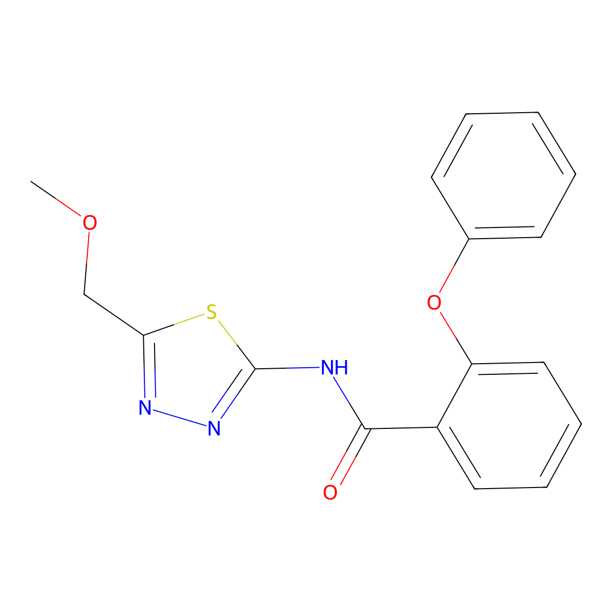 N-[5-(methoxymethyl)-1,3,4-thiadiazol-2-yl]-2-phenoxybenzamide molecular structure, CAS 510741-16-9