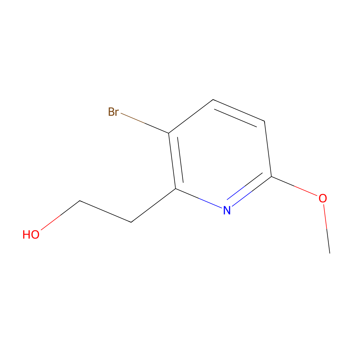 2-(3-Bromo-6-methoxypyridin-2-yl)ethanol molecular structure, CAS 510748-41-1