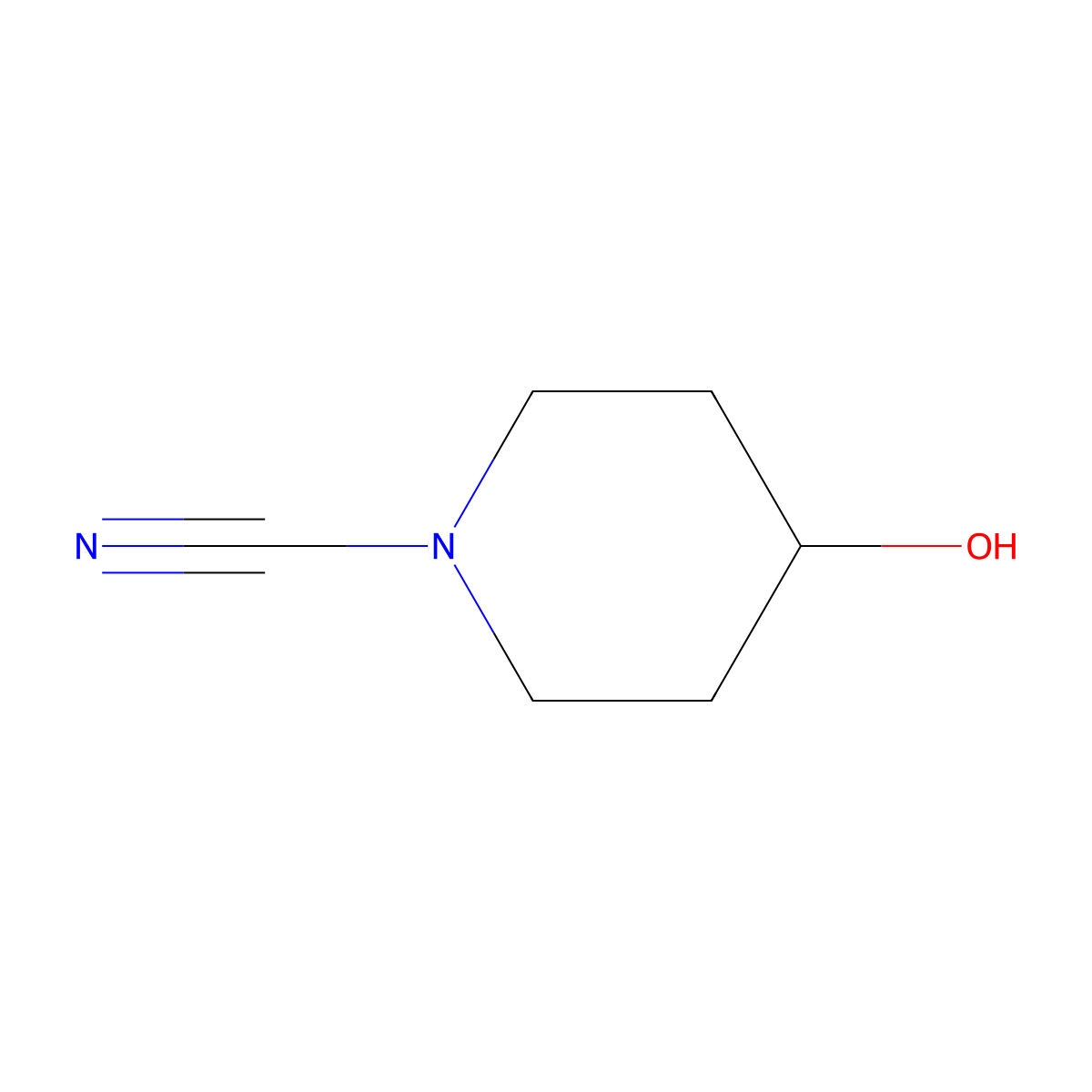 4-Hydroxypiperidine-1-carbonitrile molecular structure, CAS 51075-37-7