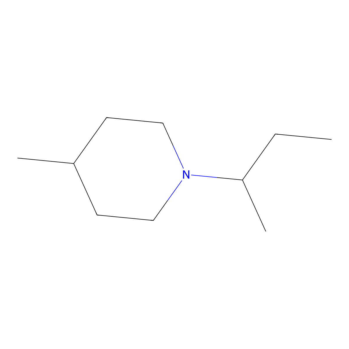 1-sec-Butyl-4-methyl-piperidine molecular structure, CAS 51075-48-0