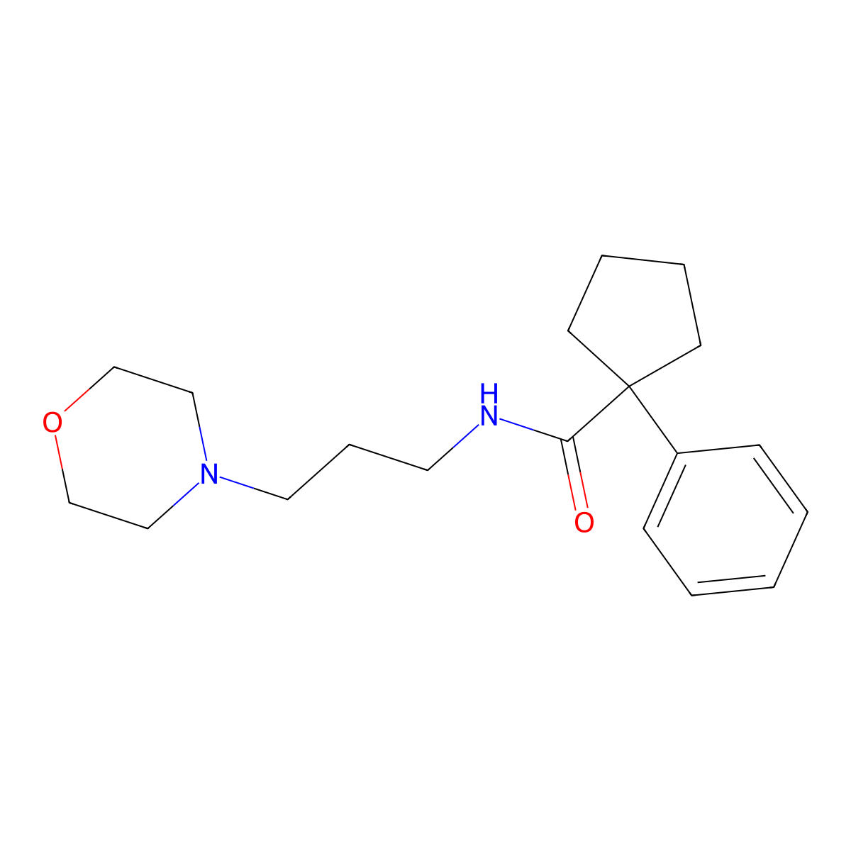 N-(3-morpholin-4-ylpropyl)-1-phenylcyclopentane-1-carboxamide molecular structure, CAS 510756-05-5
