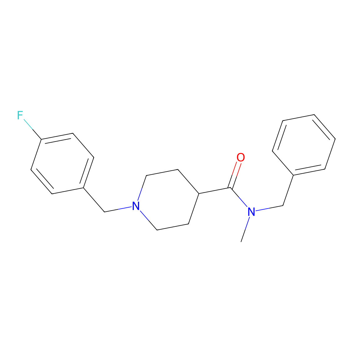 N-benzyl-1-(4-fluorobenzyl)-N-methylpiperidine-4-carboxamide molecular structure, CAS 510757-20-7