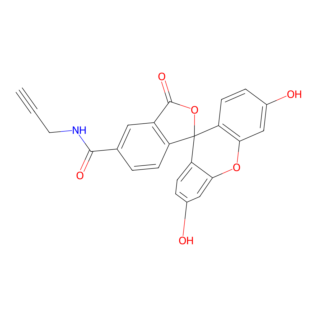 FAM alkyne, 5-isomer molecular structure, CAS 510758-19-7