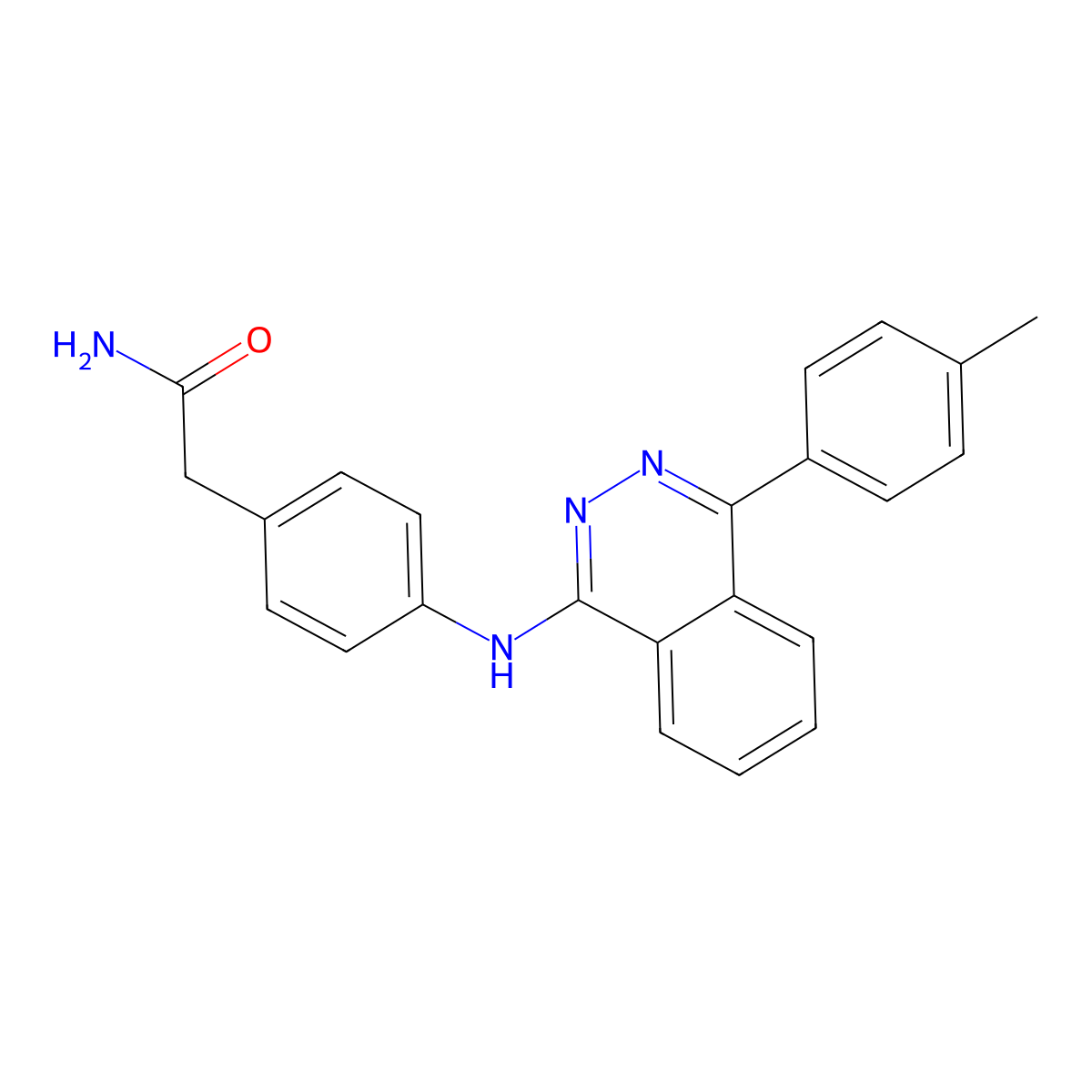2-[4-(4-p-Tolyl-phthalazin-1-ylamino)-phenyl]-acetamide molecular structure, CAS 510759-96-3