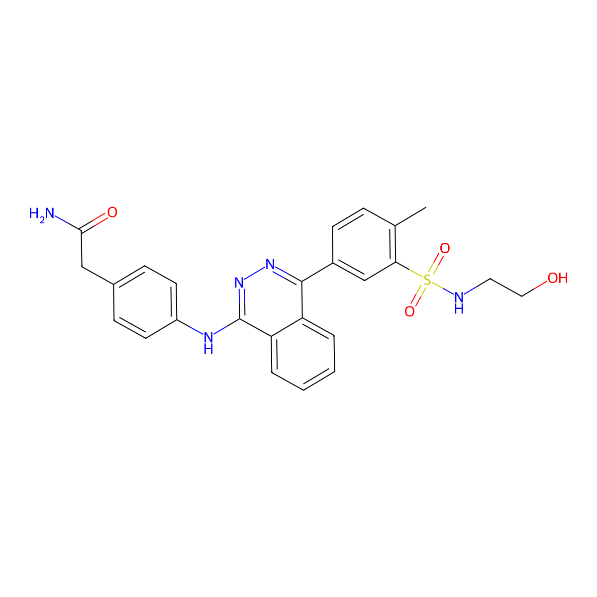 2-[4-[[4-[3-(2-Hydroxyethylsulfamoyl)-4-methylphenyl]phthalazin-1-yl]amino]phenyl]acetamide molecular structure, CAS 510760-07-3