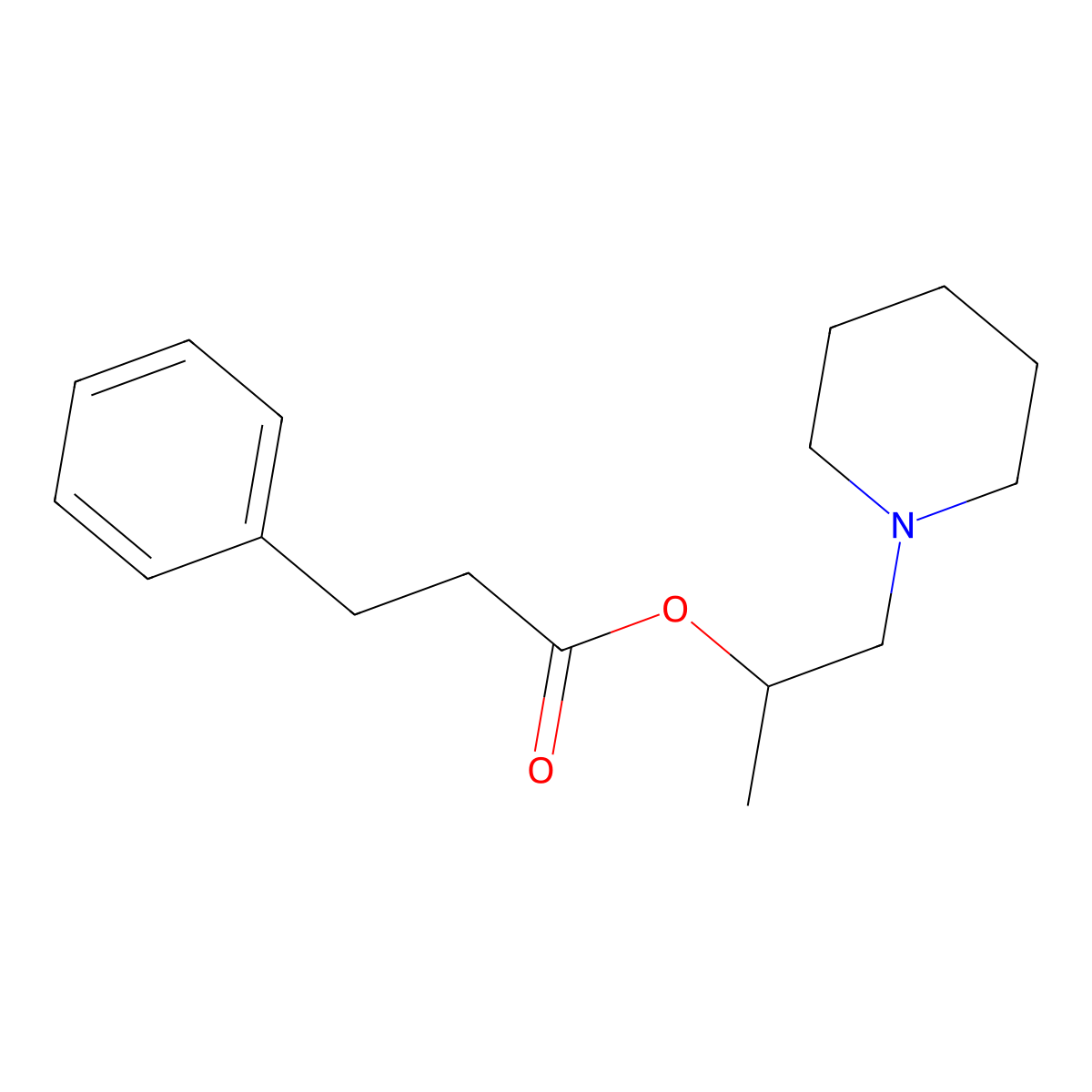 1-(Piperidin-1-yl)propan-2-yl 3-phenylpropanoate molecular structure, CAS 510760-12-0