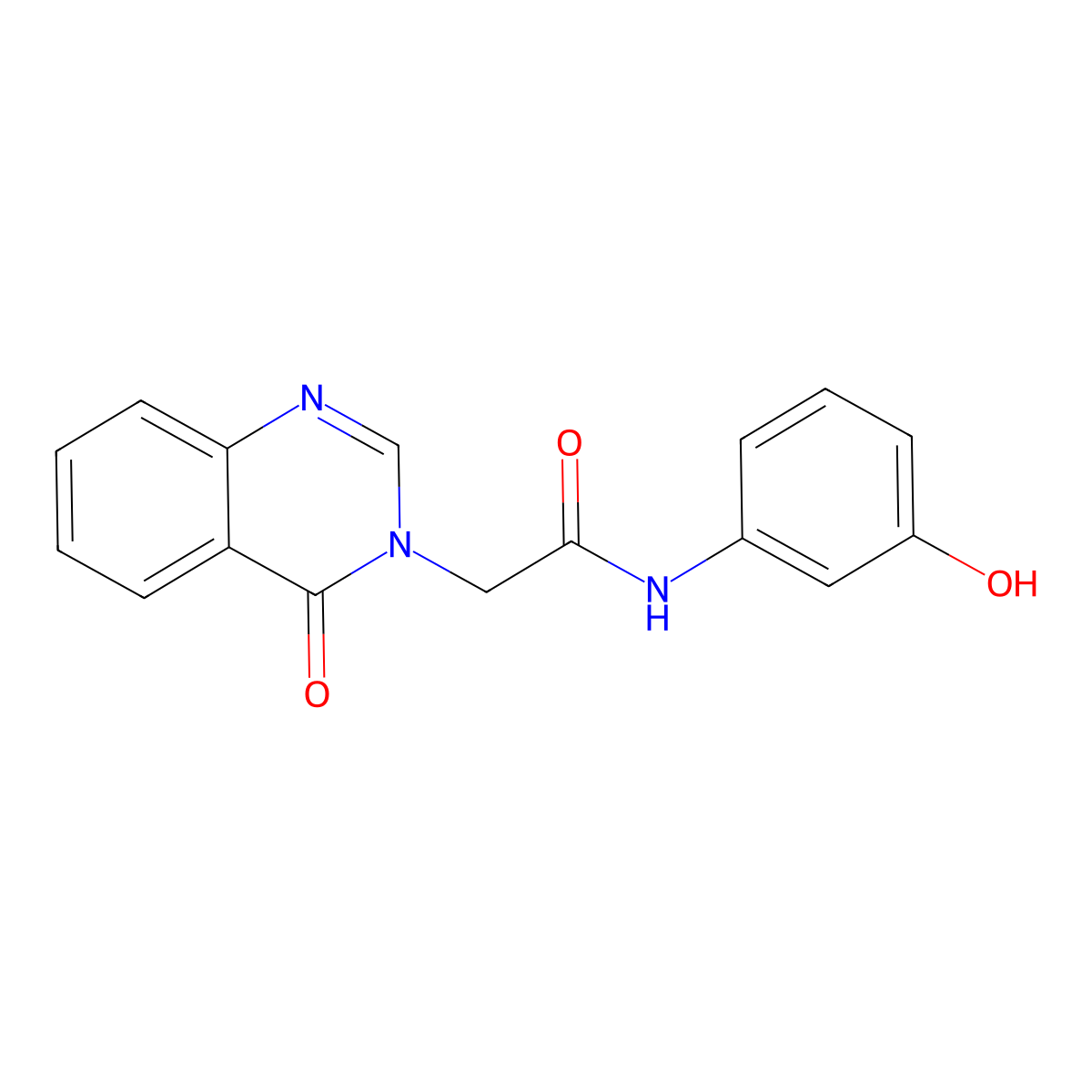 N-(3-hydroxyphenyl)-2-(4-oxoquinazolin-3(4H)-yl)acetamide molecular structure, CAS 510760-29-9