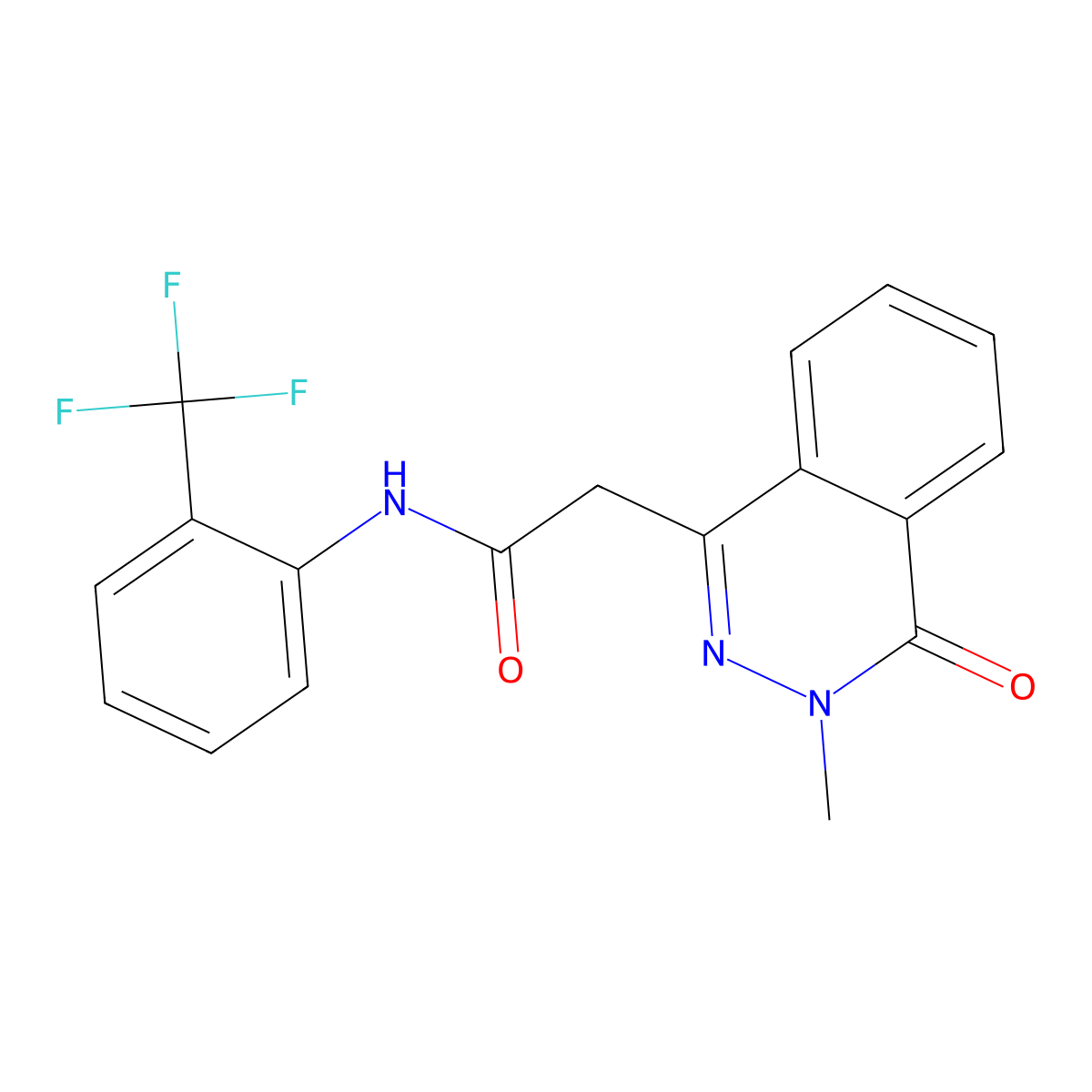 2-(3-methyl-4-oxophthalazin-1-yl)-N-[2-(trifluoromethyl)phenyl]acetamide molecular structure, CAS 510760-41-5