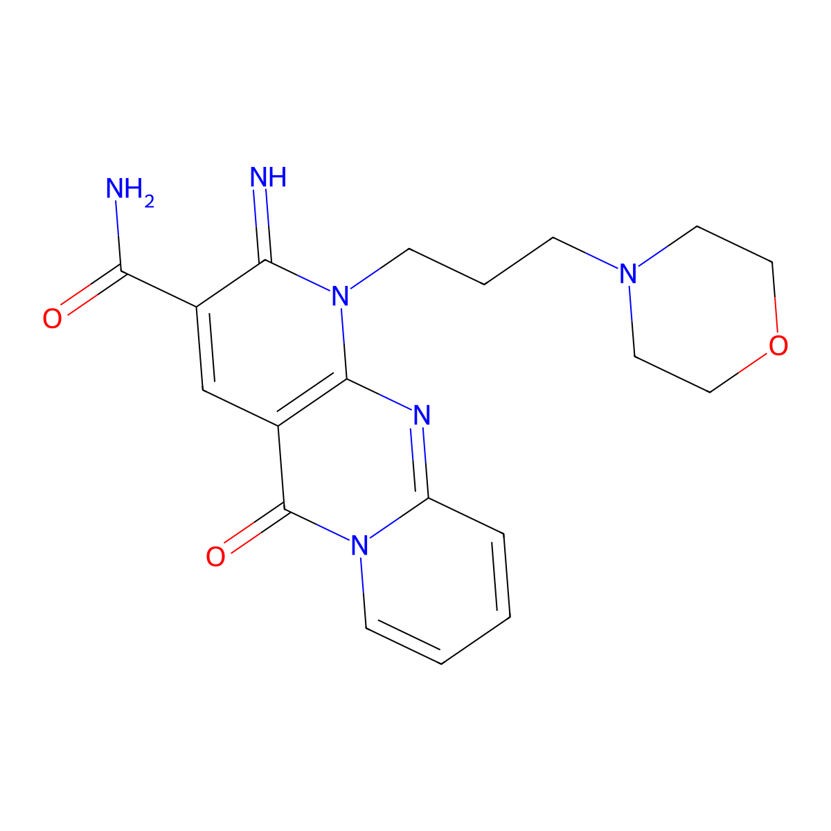 2-Imino-1-[3-(4-morpholinyl)propyl]-5-oxo-1,5-dihydro-2H-dipyrido[1,2-A:2,3-D]pyrimidine-3-carboxamide molecular structure, CAS 510761-66-7