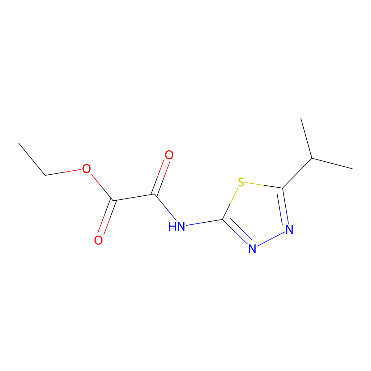 Ethyl [(5-isopropyl-1,3,4-thiadiazol-2-yl)amino](oxo)acetate molecular structure, CAS 510763-27-6