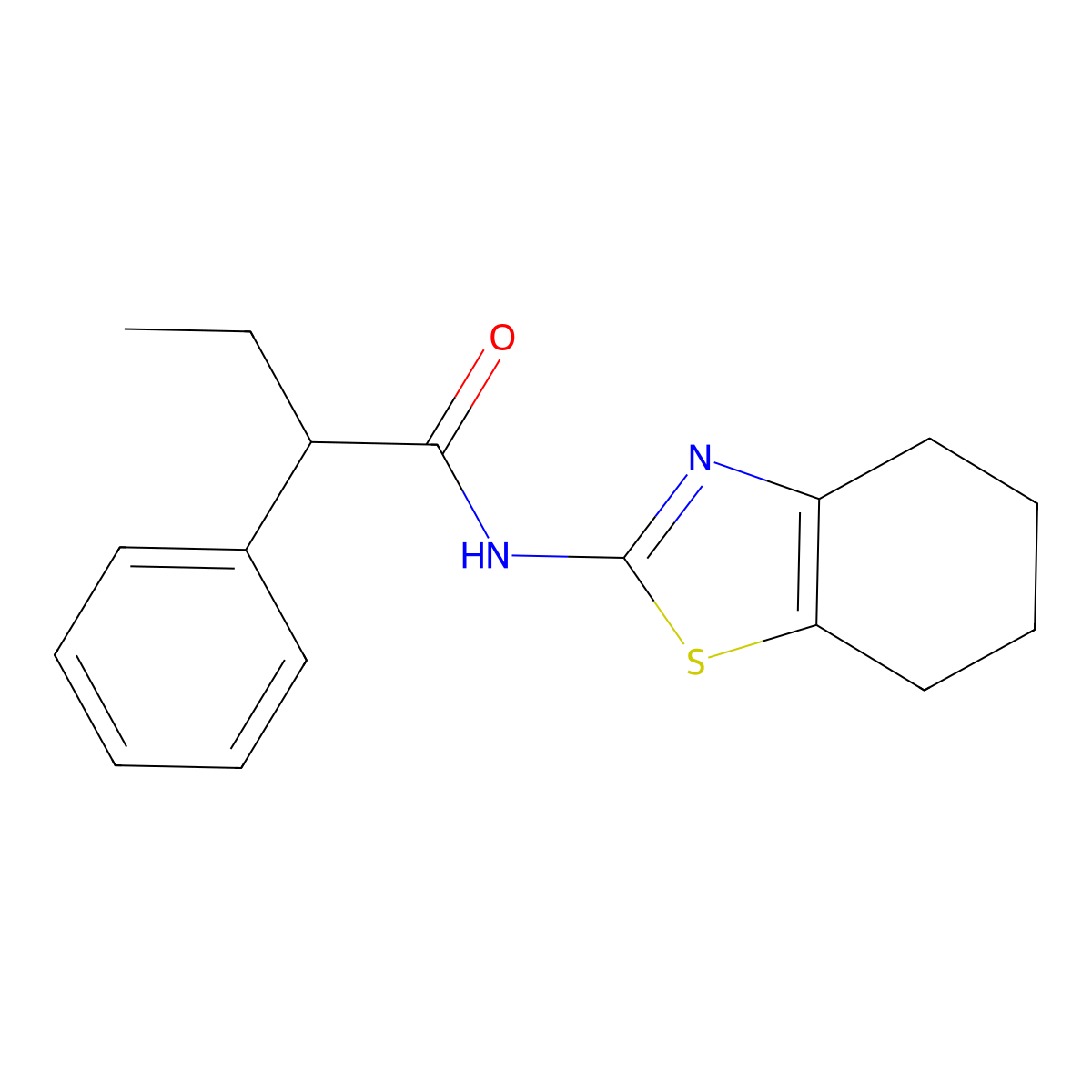 2-phenyl-N-(4,5,6,7-tetrahydro-1,3-benzothiazol-2-yl)butanamide molecular structure, CAS 510763-33-4