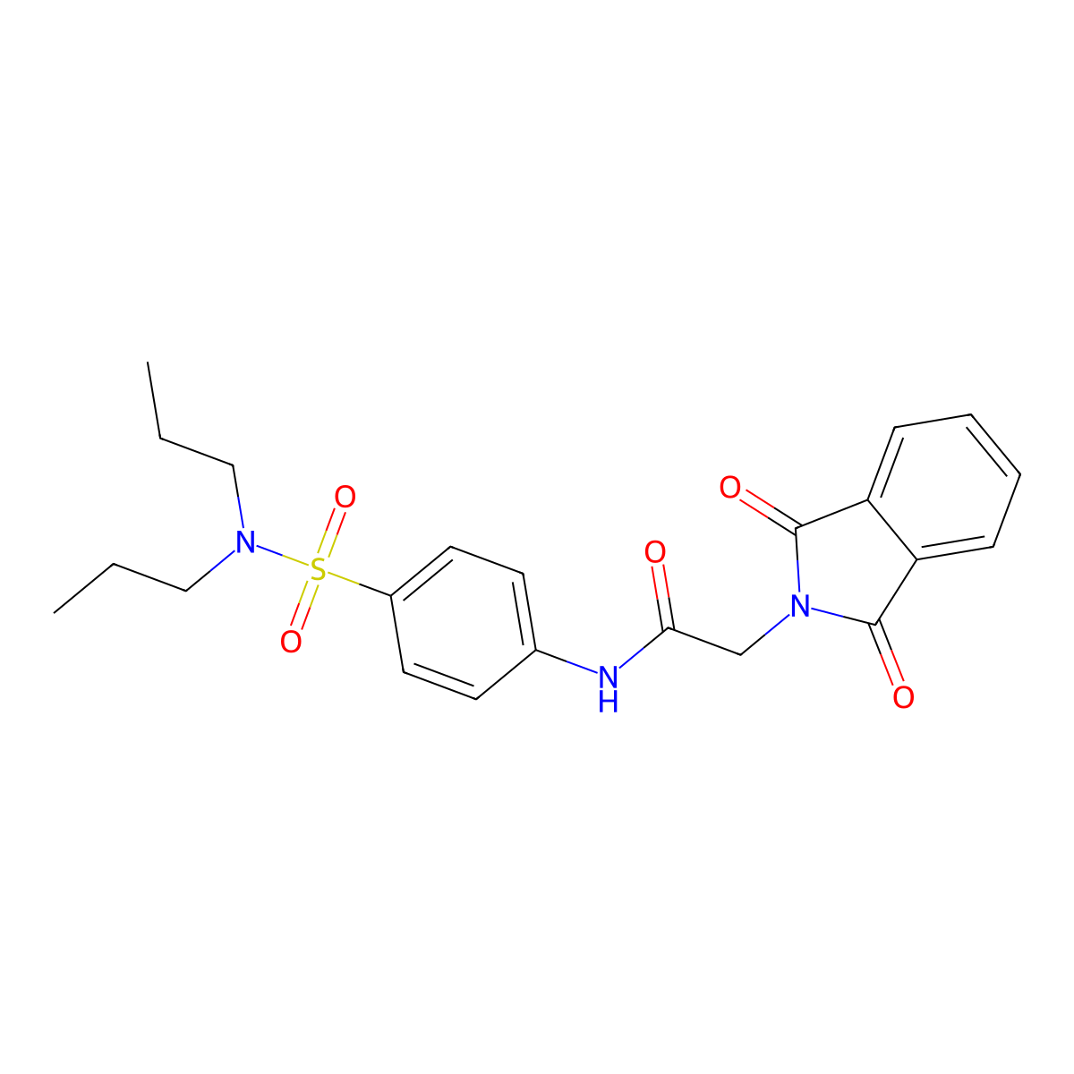 2-(1,3-dioxoisoindol-2-yl)-N-[4-(dipropylsulfamoyl)phenyl]acetamide molecular structure, CAS 510763-65-2