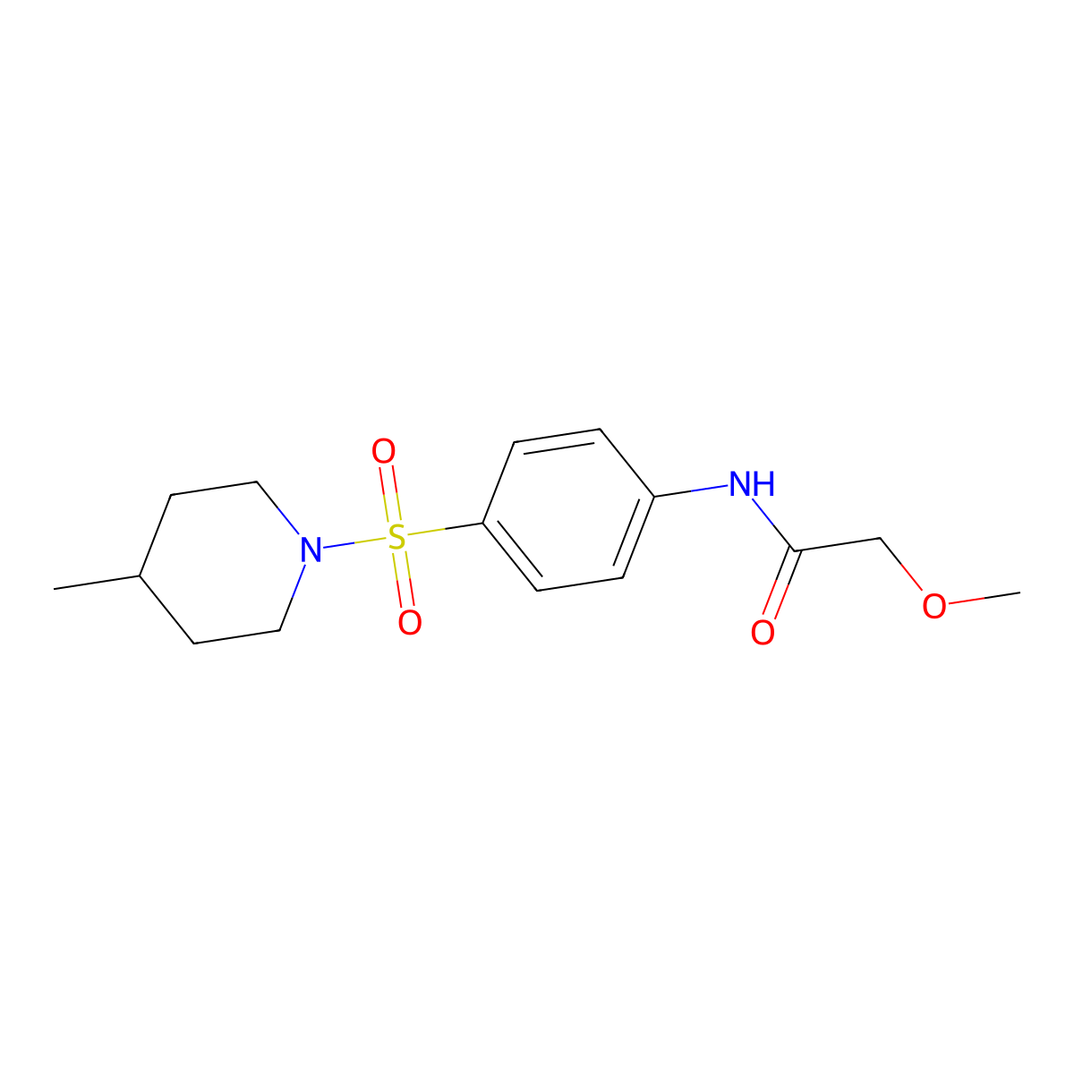 2-methoxy-N-{4-[(4-methylpiperidin-1-yl)sulfonyl]phenyl}acetamide molecular structure, CAS 510763-71-0