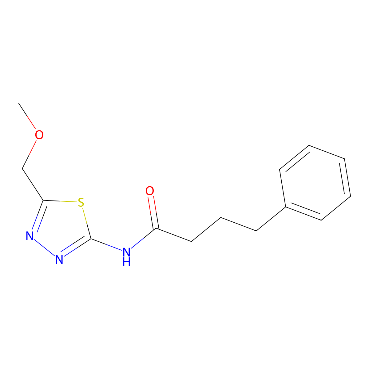 N-[5-(methoxymethyl)-1,3,4-thiadiazol-2-yl]-4-phenylbutanamide molecular structure, CAS 510763-88-9