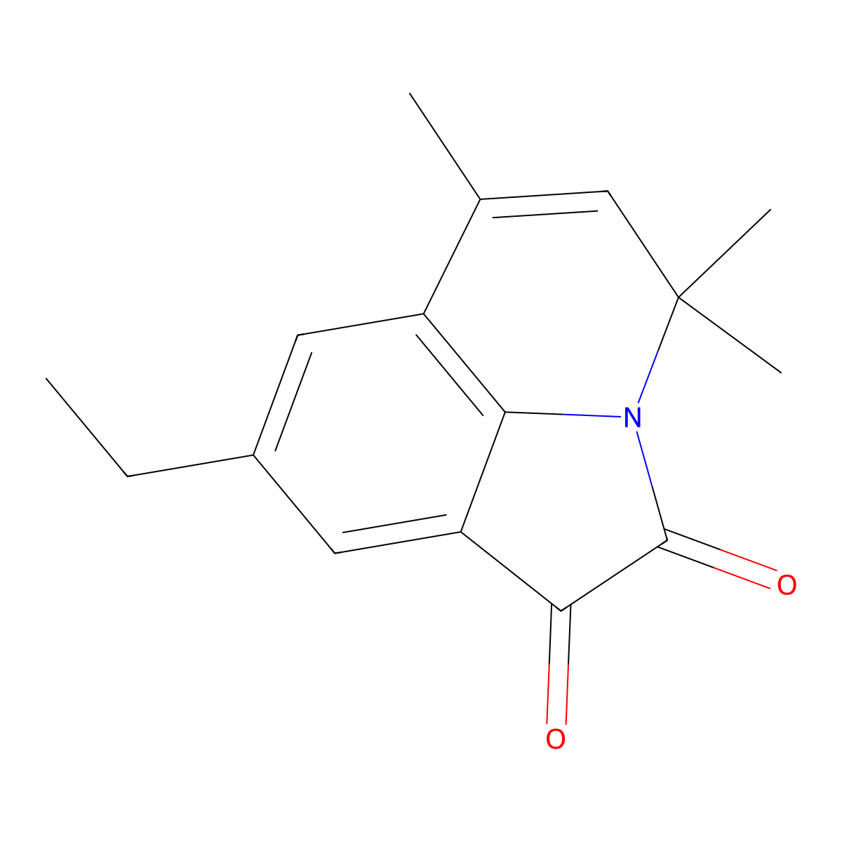 8-Ethyl-4,4,6-trimethyl-4H-pyrrolo[3,2,1-ij]quinoline-1,2-dione molecular structure, CAS 510763-93-6