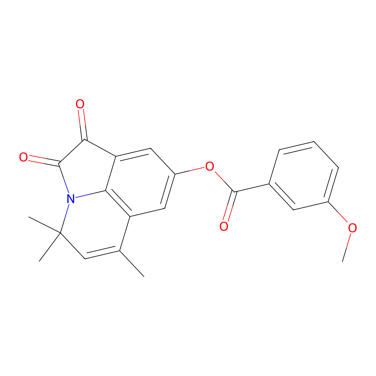 4,4,6-trimethyl-1,2-dioxo-1,2-dihydro-4H-pyrrolo[3,2,1-ij]quinolin-8-yl 3-methoxybenzoate molecular structure, CAS 510763-95-8