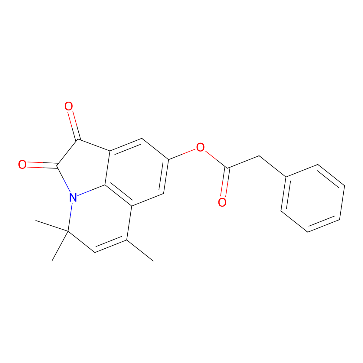 4,4,6-trimethyl-1,2-dioxo-1,2-dihydro-4H-pyrrolo[3,2,1-ij]quinolin-8-yl phenylacetate molecular structure, CAS 510763-96-9