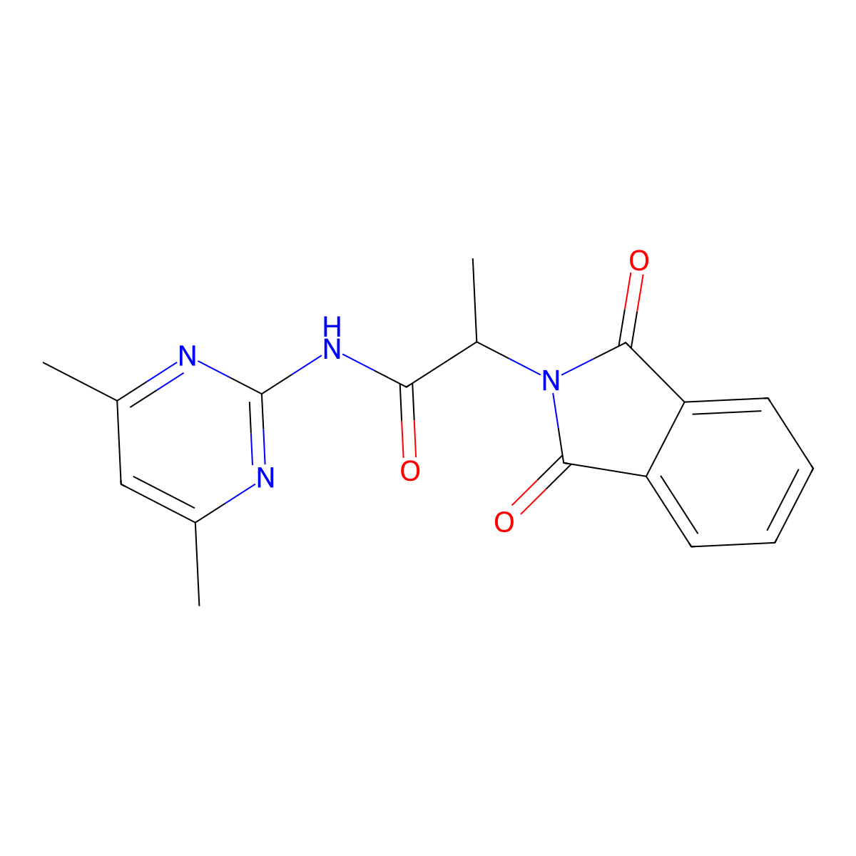 N-(4,6-dimethylpyrimidin-2-yl)-2-(1,3-dioxoisoindol-2-yl)propanamide molecular structure, CAS 510763-99-2