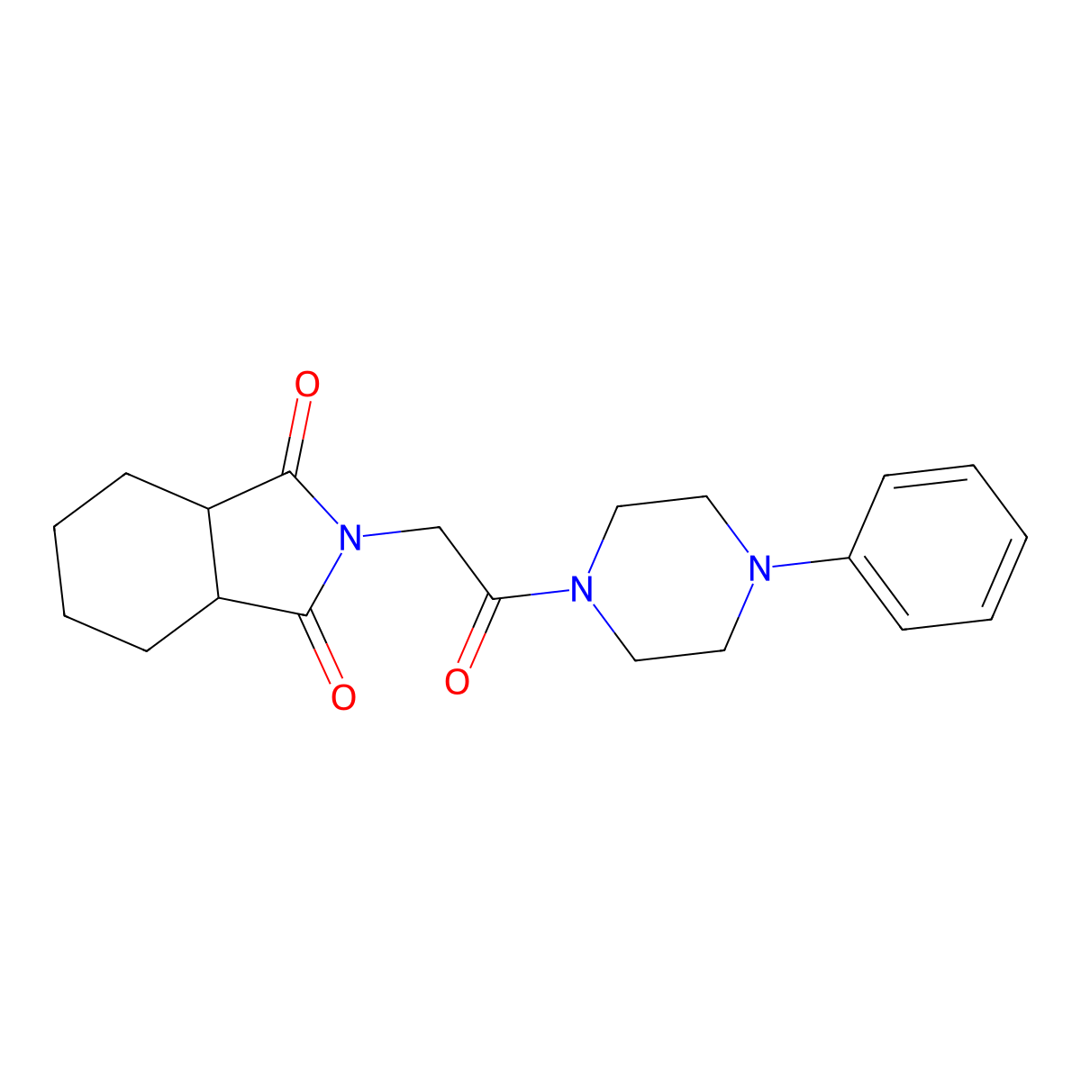 2-[2-Oxo-2-(4-phenyl-piperazin-1-yl)-ethyl]-hexahydro-isoindole-1,3-dione molecular structure, CAS 510764-02-0