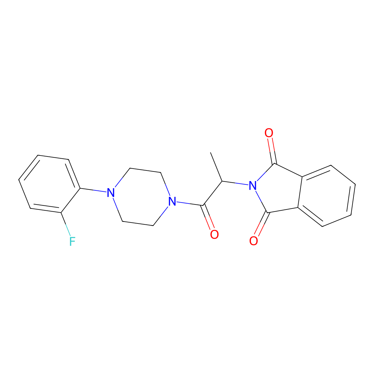 2-[1-[4-(2-Fluorophenyl)piperazin-1-yl]-1-oxopropan-2-yl]isoindole-1,3-dione molecular structure, CAS 510764-05-3