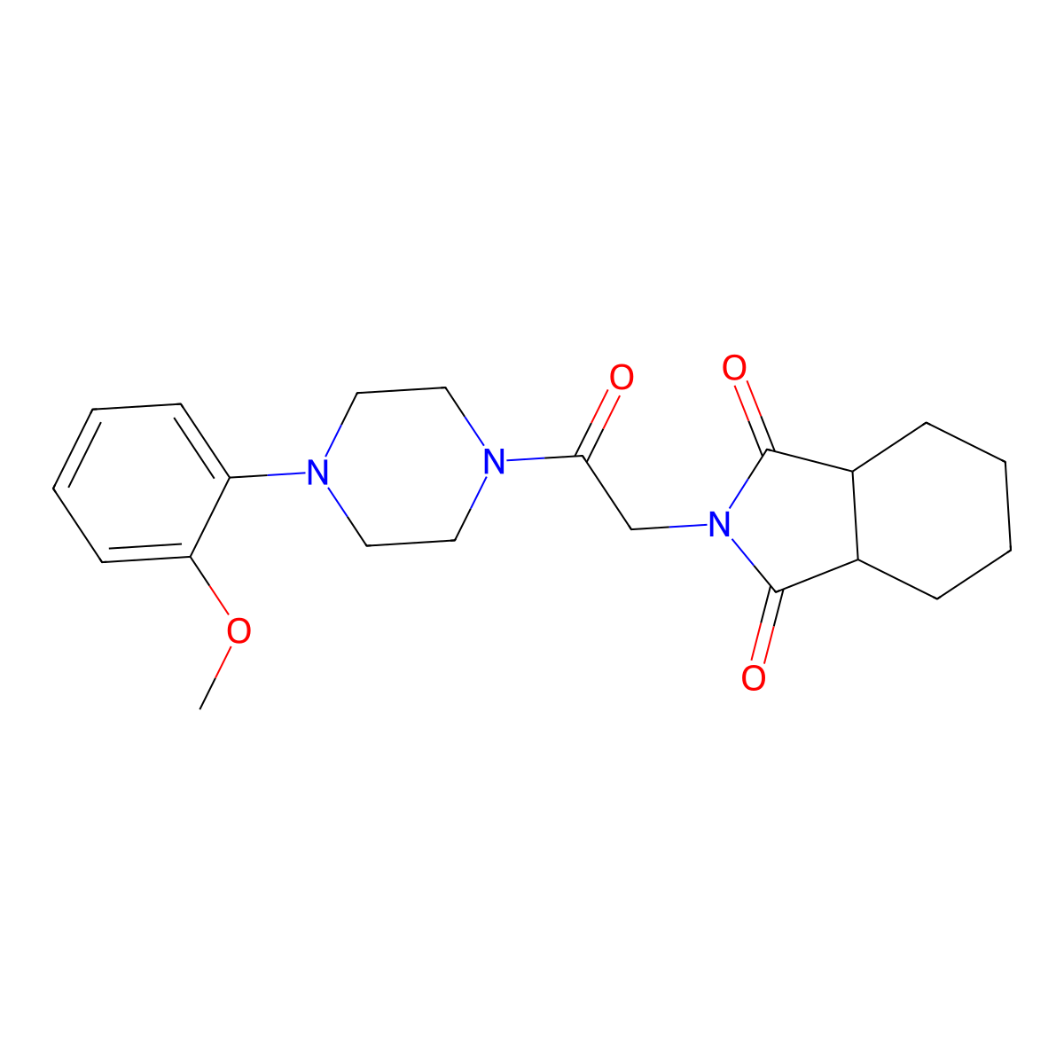 2-[2-[4-(2-Methoxyphenyl)piperazin-1-yl]-2-oxoethyl]-3a,4,5,6,7,7a-hexahydroisoindole-1,3-dione molecular structure, CAS 510764-07-5