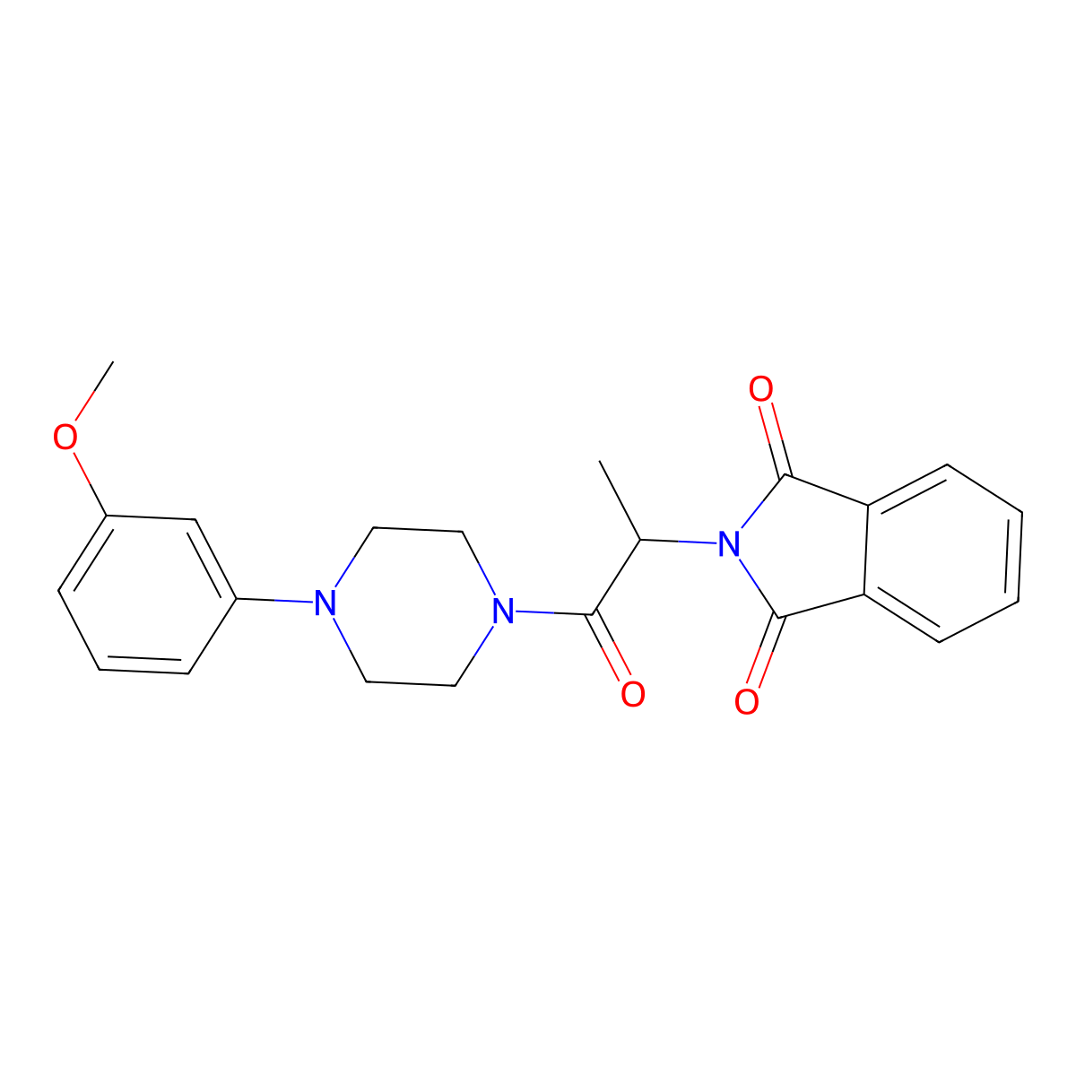 2-[1-[4-(3-Methoxyphenyl)piperazin-1-yl]-1-oxopropan-2-yl]isoindole-1,3-dione molecular structure, CAS 510764-08-6