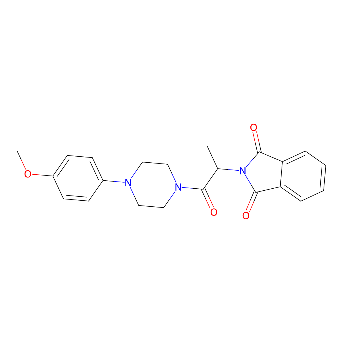 2-[1-[4-(4-Methoxyphenyl)piperazin-1-yl]-1-oxopropan-2-yl]isoindole-1,3-dione molecular structure, CAS 510764-09-7