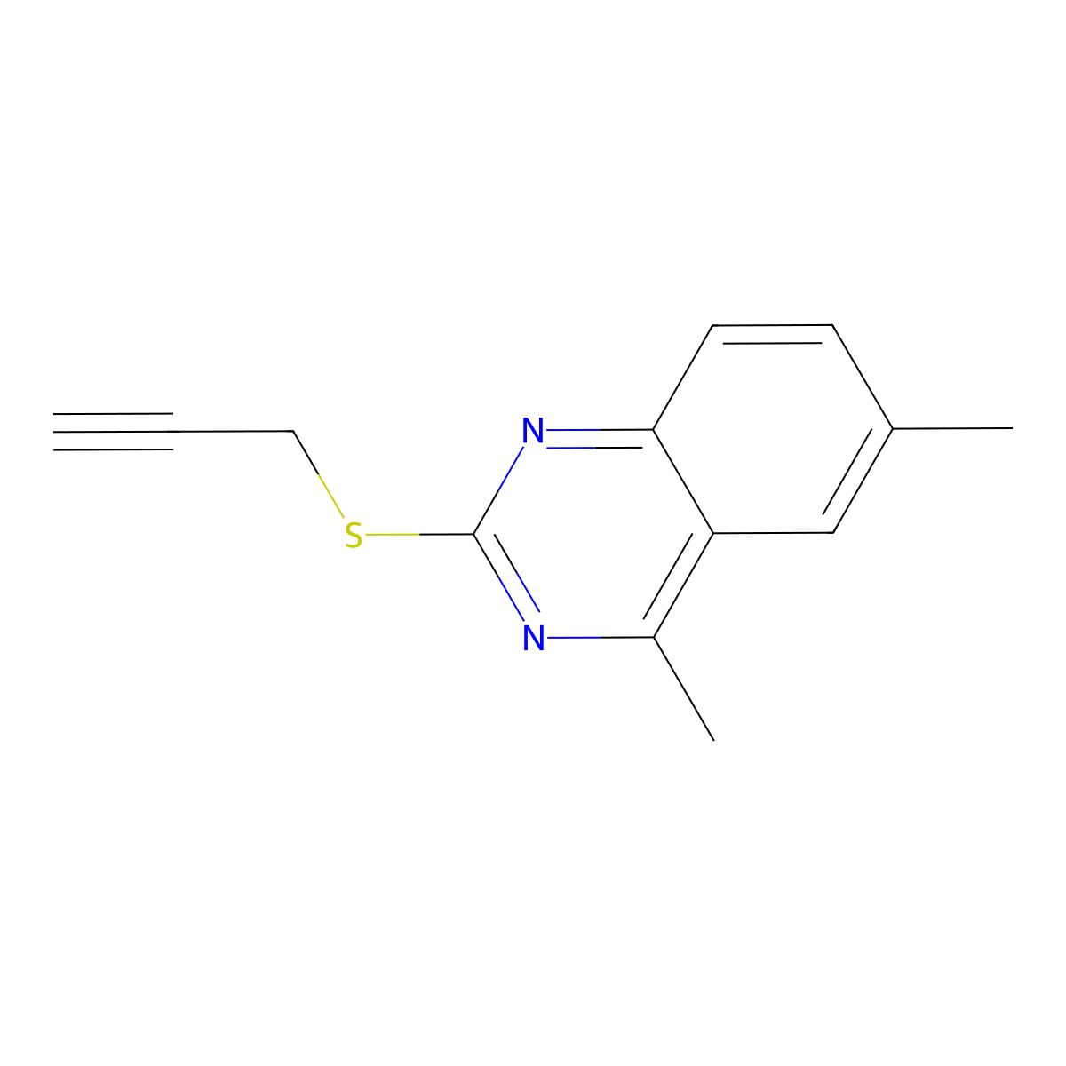 4,6-Dimethyl-2-prop-2-ynylsulfanylquinazoline molecular structure, CAS 510764-15-5