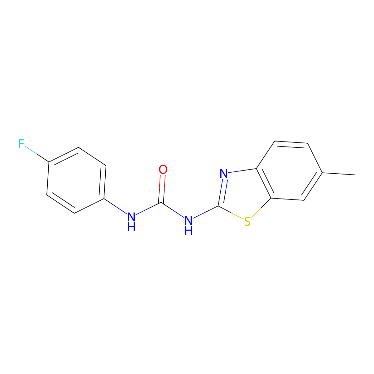 1-(4-Fluorophenyl)-3-(6-methyl-1,3-benzothiazol-2-yl)urea molecular structure, CAS 510764-16-6