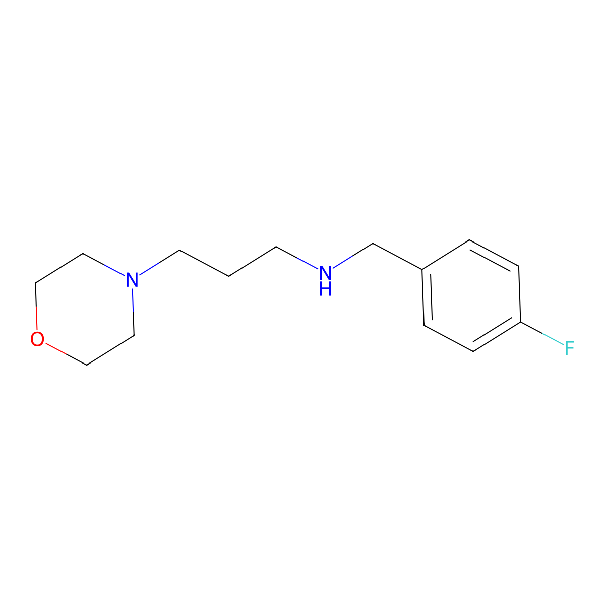 (4-Fluoro-benzyl)-(3-morpholin-4-yl-propyl)-amine molecular structure, CAS 510764-52-0