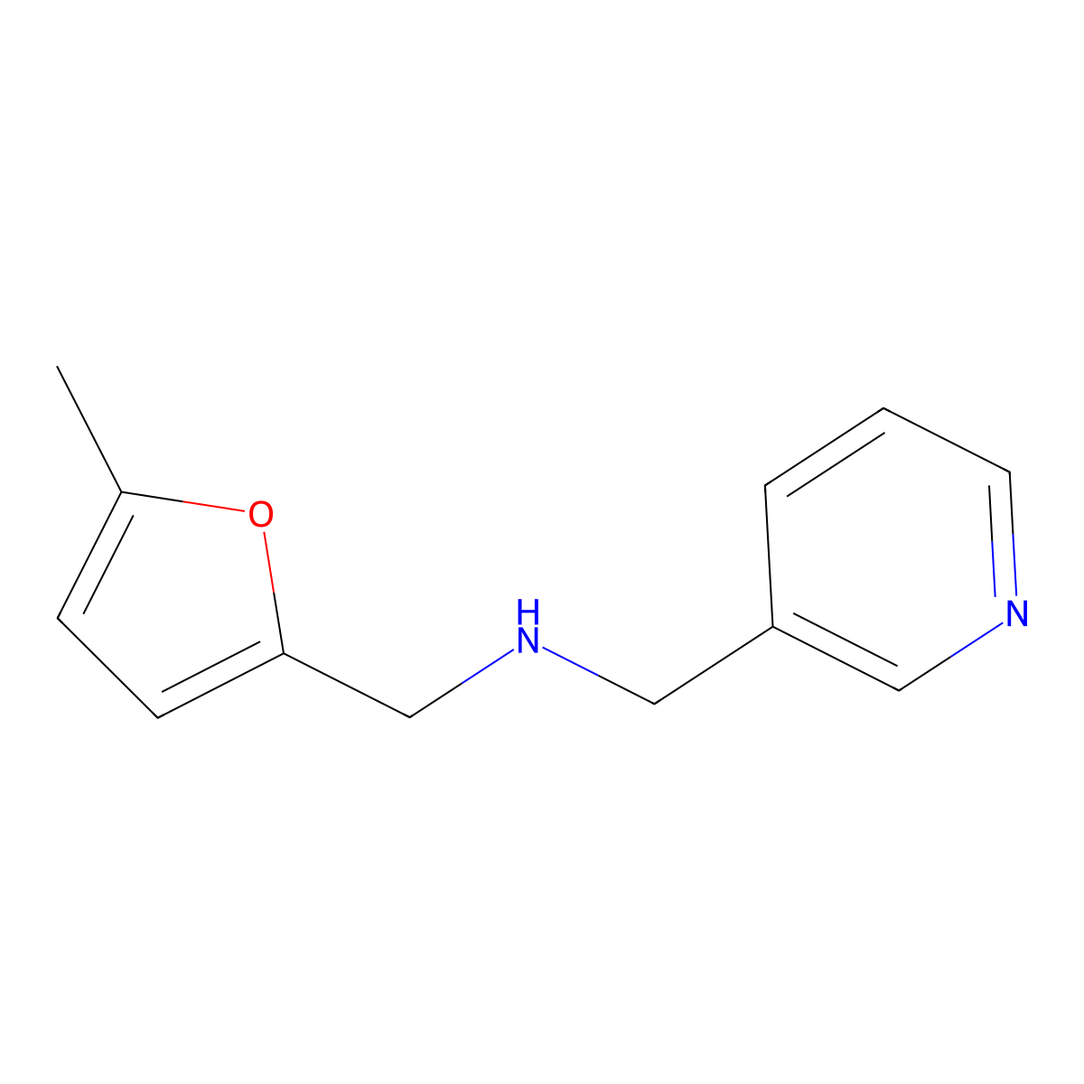 (5-Methyl-furan-2-ylmethyl)-pyridin-3-ylmethyl-amine molecular structure, CAS 510764-54-2
