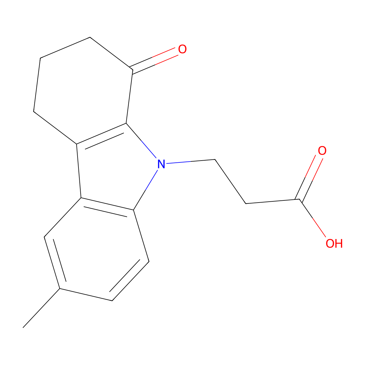 3-(6-Methyl-1-oxo-1,2,3,4-tetrahydro-carbazol-9-yl)-propionic acid molecular structure, CAS 510764-84-8