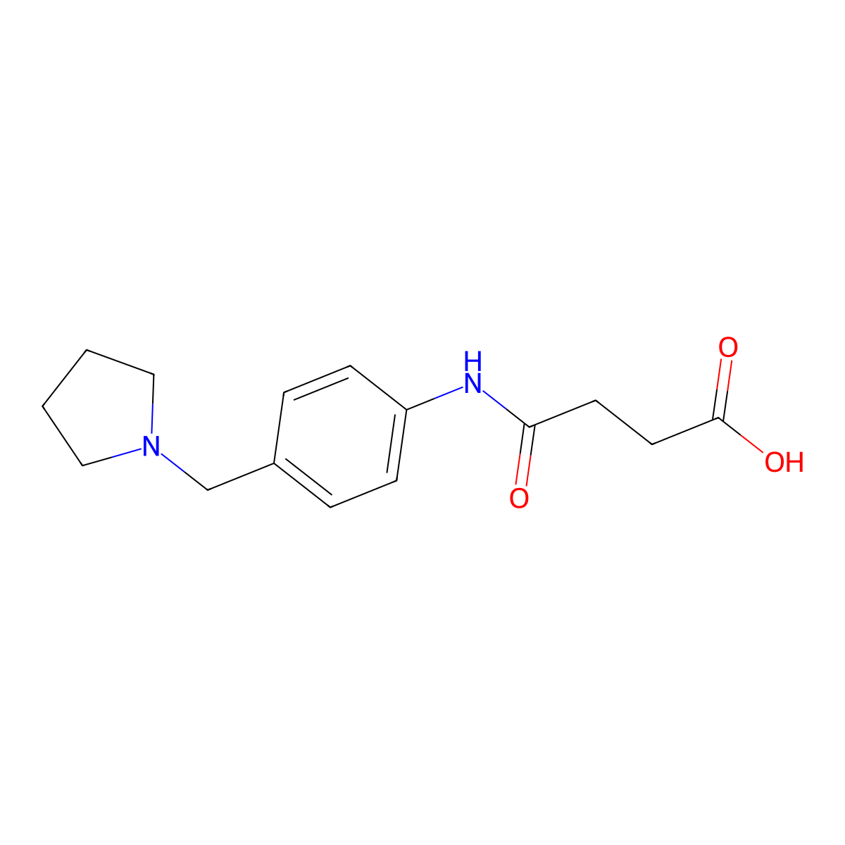 N-(4-Pyrrolidin-1-ylmethyl-phenyl)-succinamic acid molecular structure, CAS 510764-95-1