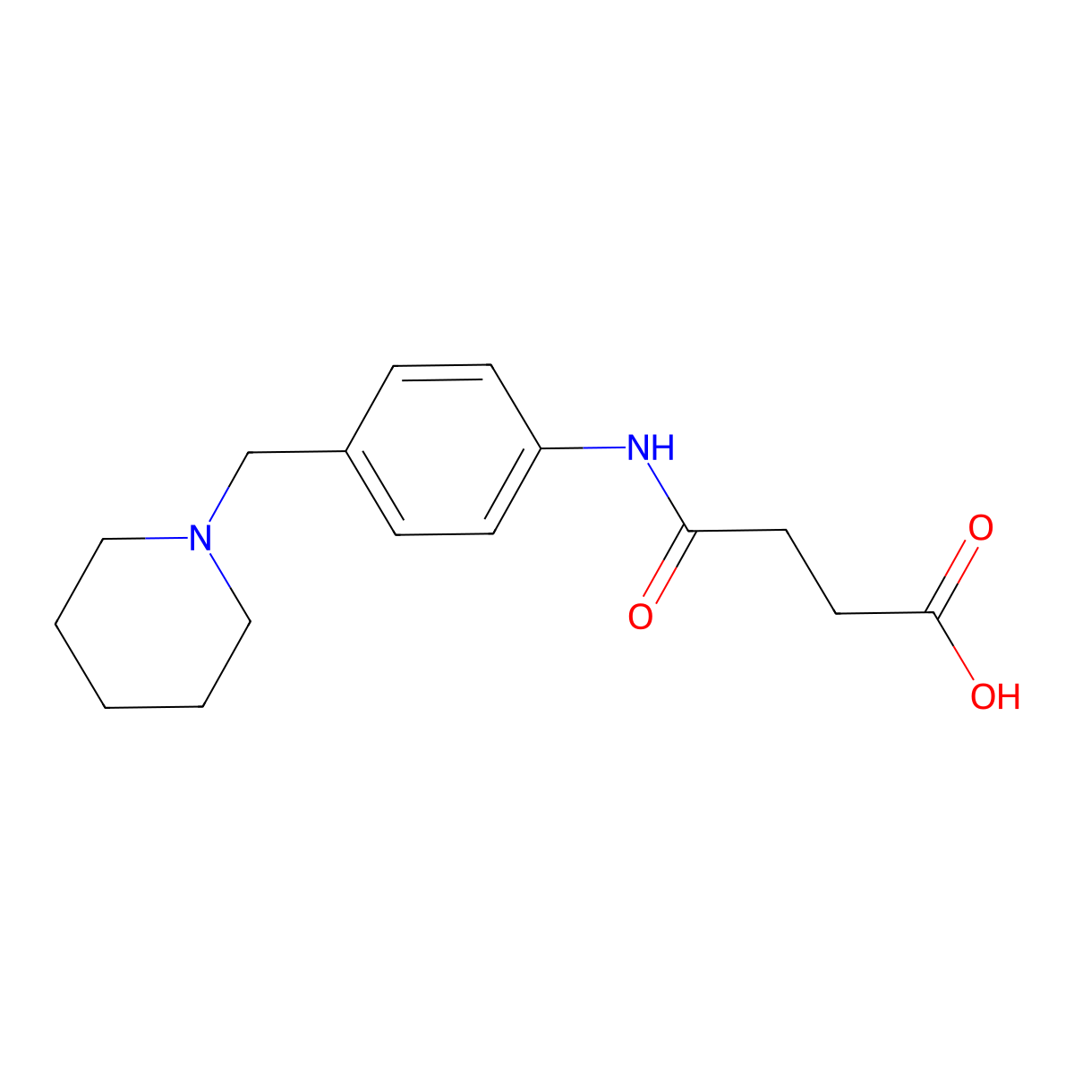 Butanoic acid, 4-oxo-4-[[4-(1-piperidinylmethyl)phenyl]amino]- molecular structure, CAS 510764-96-2