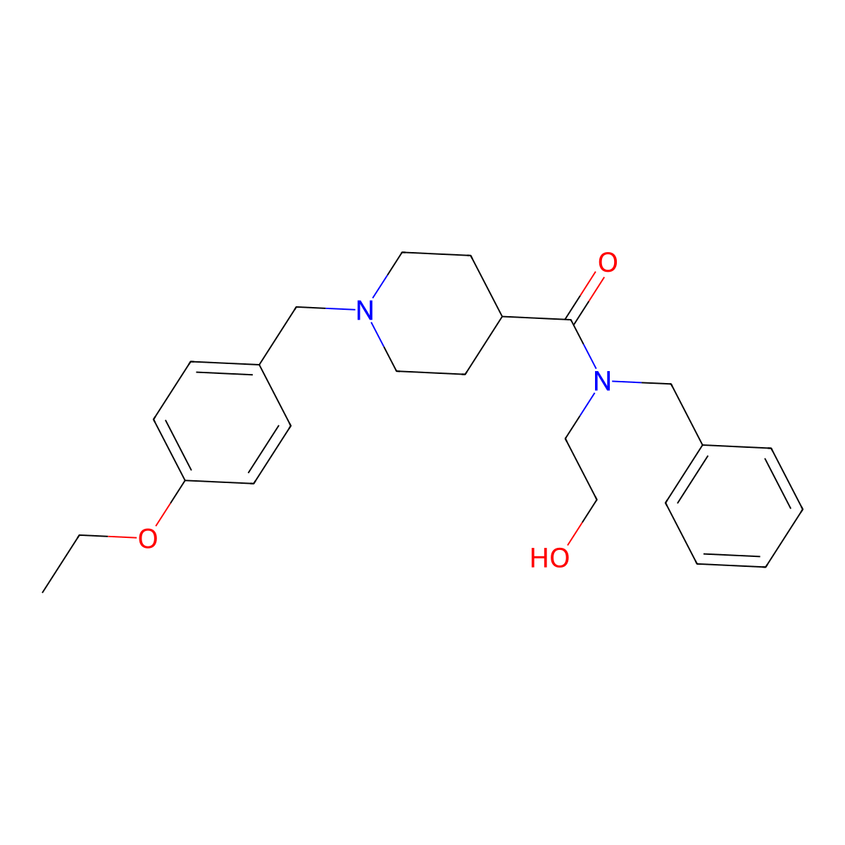N-benzyl-1-[(4-ethoxyphenyl)methyl]-N-(2-hydroxyethyl)piperidine-4-carboxamide molecular structure, CAS 510765-10-3
