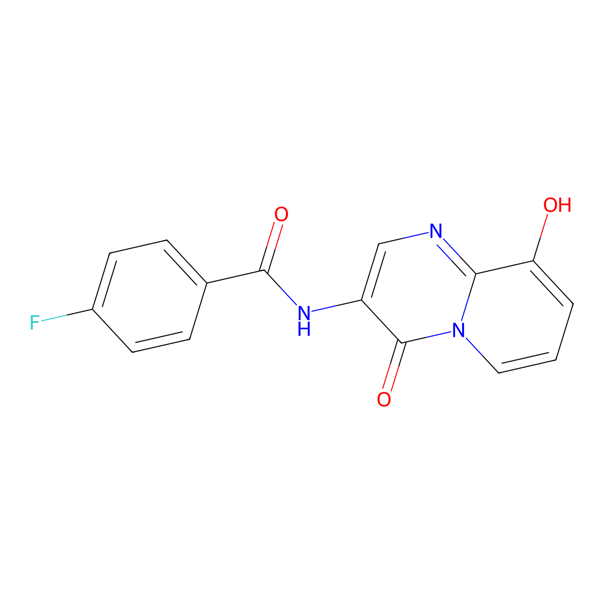 4-fluoro-N-(9-hydroxy-4-oxo-4H-pyrido[1,2-a]pyrimidin-3-yl)benzamide molecular structure, CAS 510765-24-9
