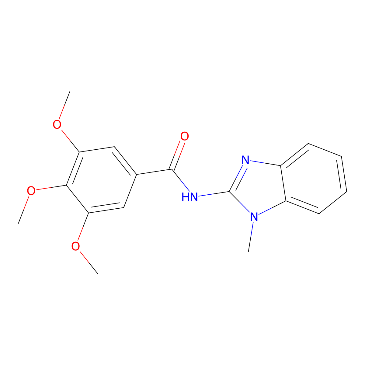 3,4,5-trimethoxy-N-(1-methylbenzimidazol-2-yl)benzamide molecular structure, CAS 510765-60-3