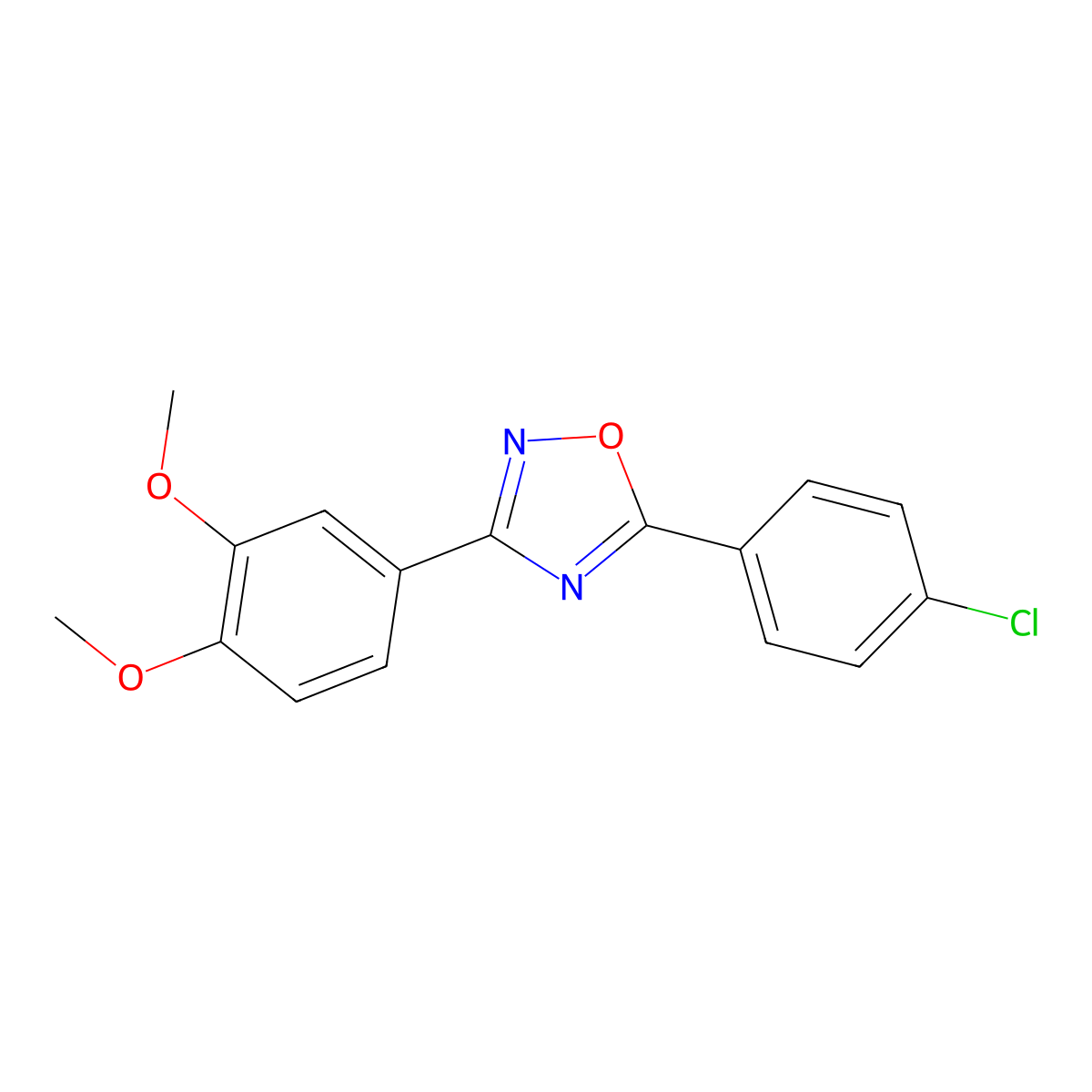 5-(4-Chlorophenyl)-3-(3,4-dimethoxyphenyl)-1,2,4-oxadiazole molecular structure, CAS 510765-81-8