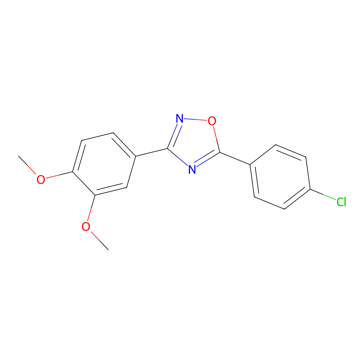 5-(4-Chlorophenyl)-3-(3,4-dimethoxyphenyl)-1,2,4-oxadiazole molecular structure, CAS 510765-81-8