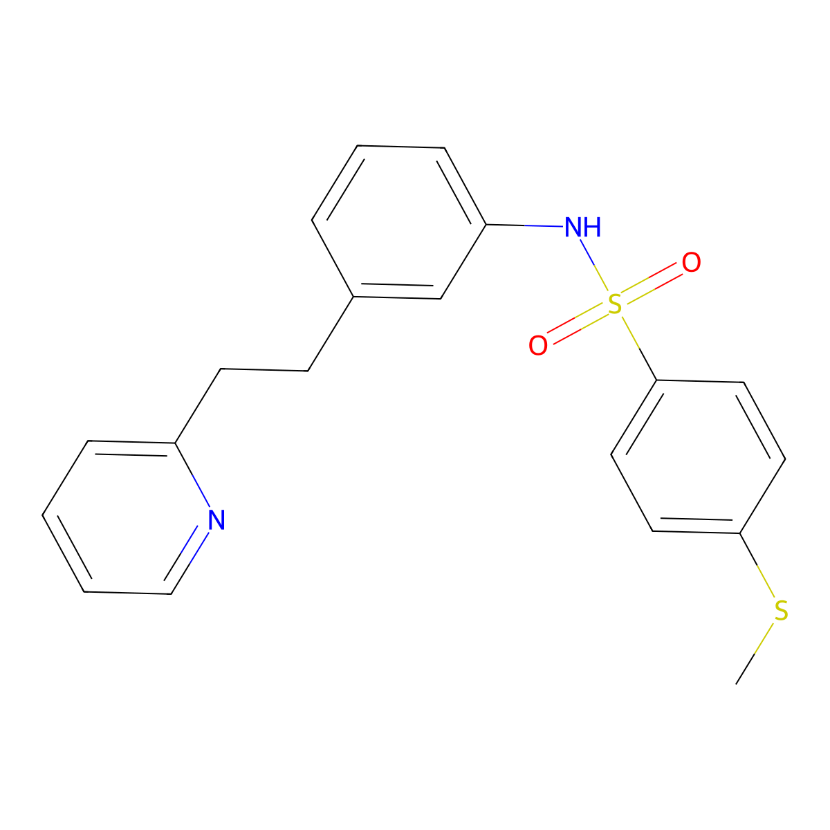 4-methylsulfanyl-N-[3-(2-pyridin-2-ylethyl)phenyl]benzenesulfonamide molecular structure, CAS 510765-86-3