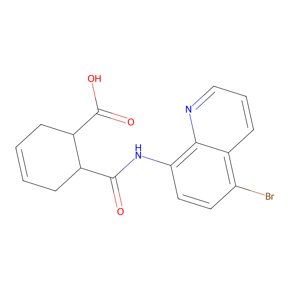 6-[(5-Bromoquinolin-8-yl)carbamoyl]cyclohex-3-ene-1-carboxylic acid molecular structure, CAS 510766-20-8