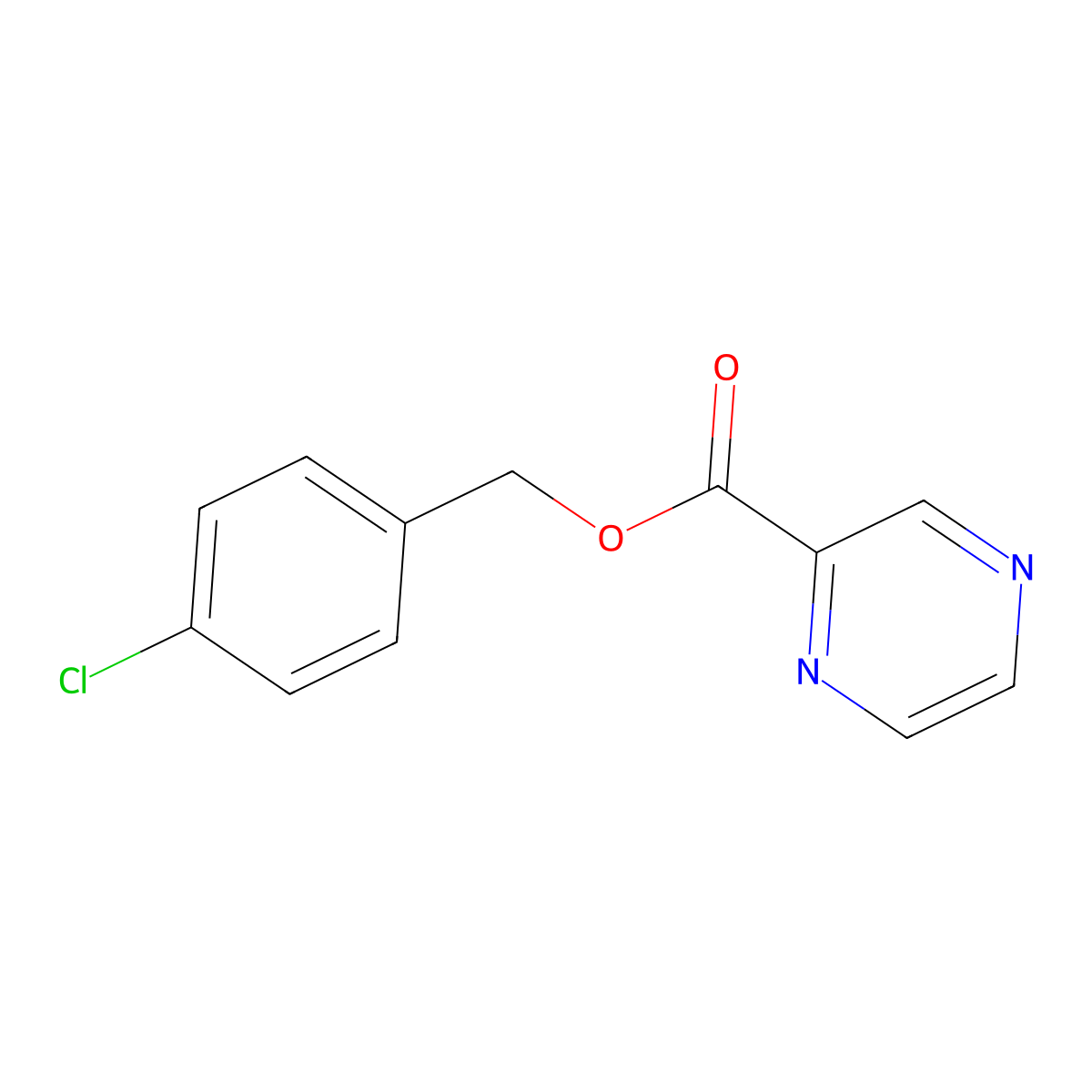 4-Chlorobenzyl pyrazine-2-carboxylate molecular structure, CAS 510766-22-0