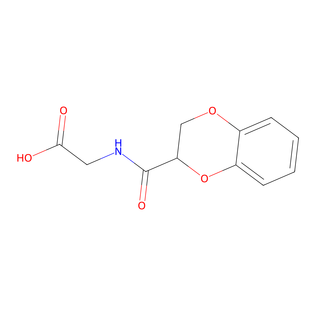 [(2,3-Dihydro-benzo[1,4]dioxine-2-carbonyl)-amino]-acetic acid molecular structure, CAS 510766-82-2