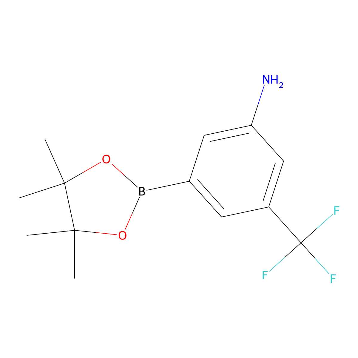 3-(4,4,5,5-Tetramethyl-1,3,2-dioxaborolan-2-yl)-5-(trifluoromethyl)aniline molecular structure, CAS 510771-54-7
