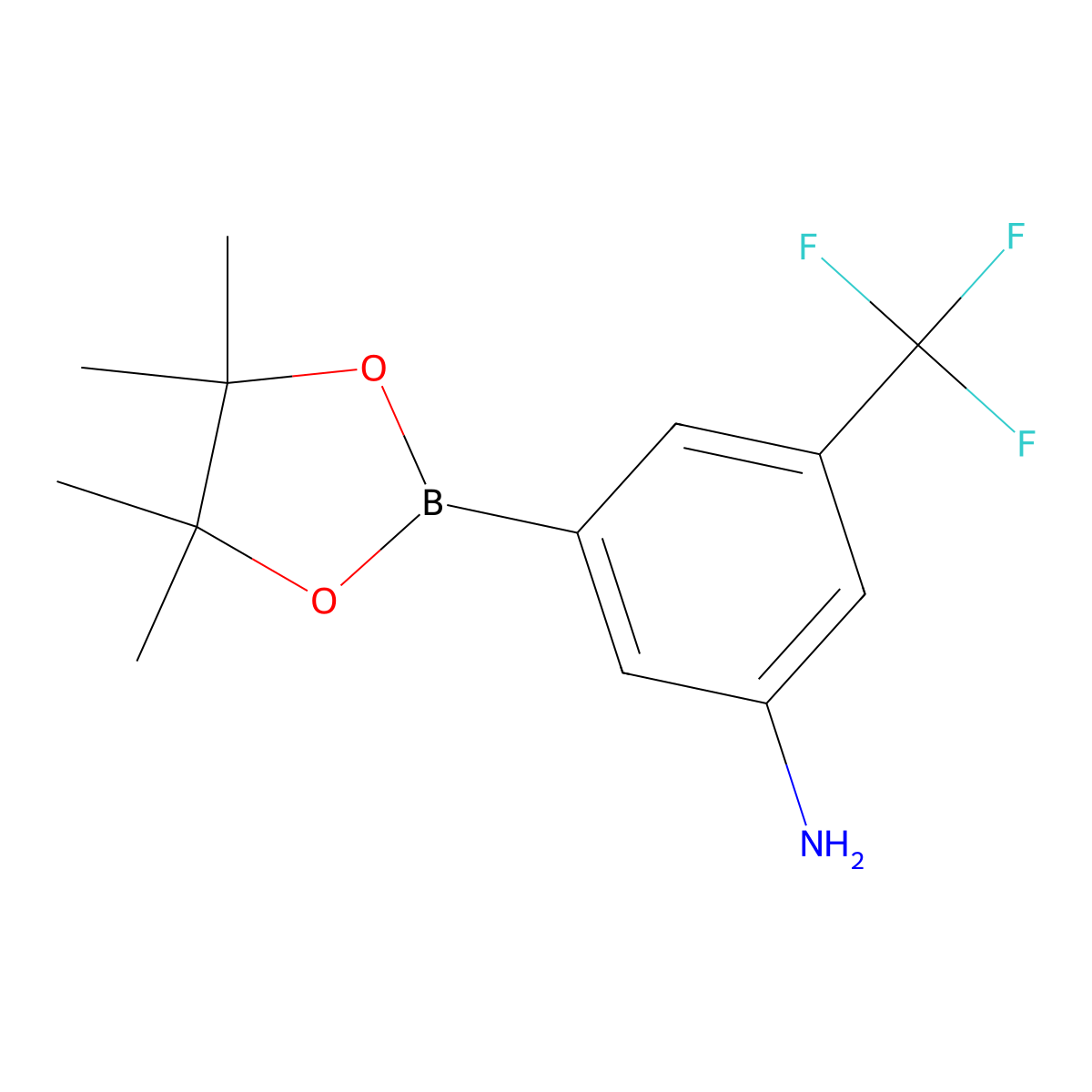 3-(4,4,5,5-Tetramethyl-1,3,2-dioxaborolan-2-yl)-5-(trifluoromethyl)aniline molecular structure, CAS 510771-54-7