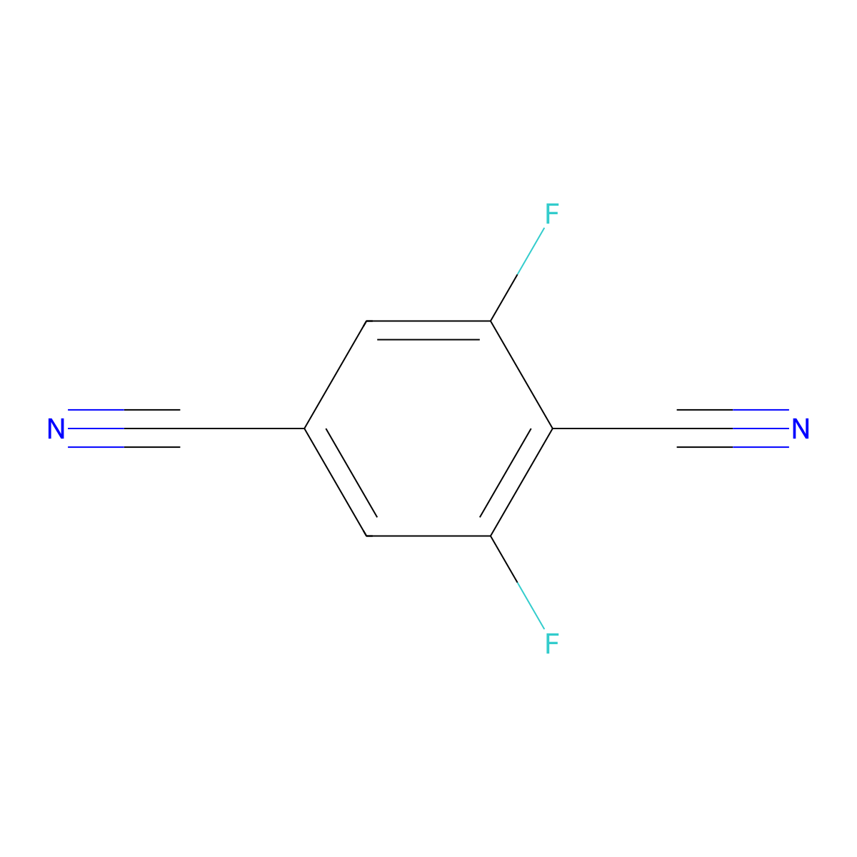2,6-Difluoroterephthalonitrile molecular structure, CAS 510772-86-8