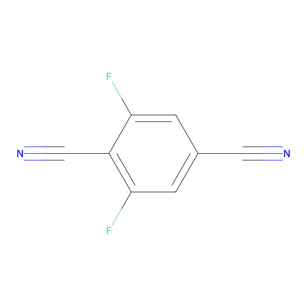 2,6-Difluoroterephthalonitrile molecular structure, CAS 510772-86-8
